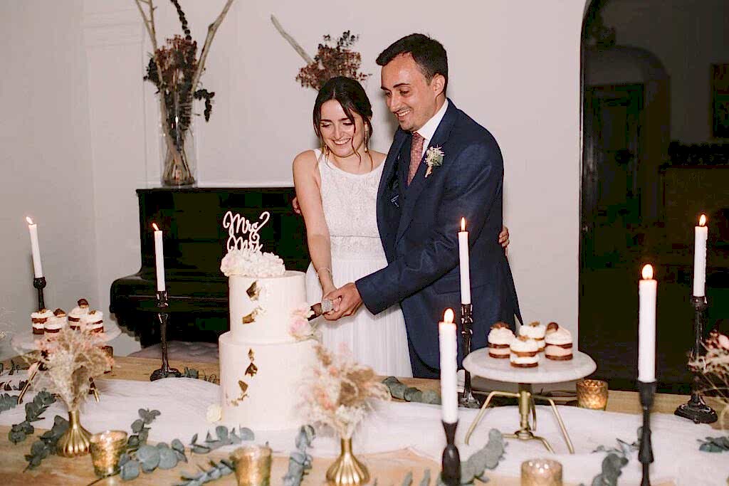 Corte de la tarta de boda