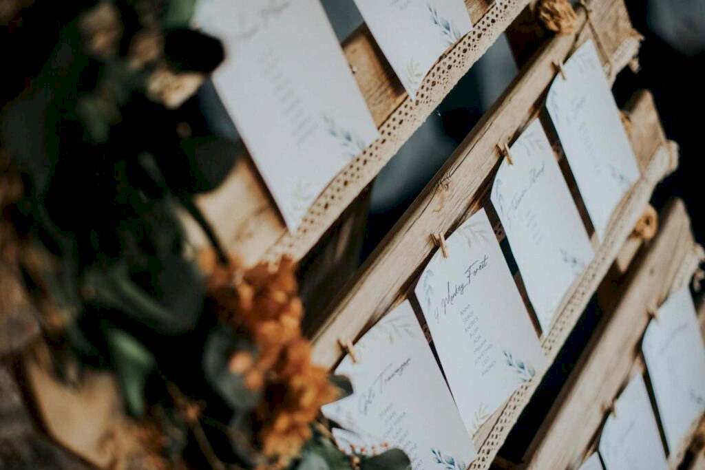 Donde colocar el seating plan de la boda